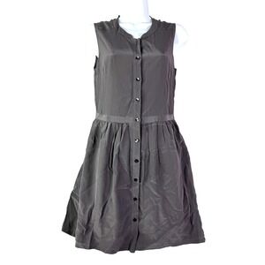 Madewell Womens Silk Button Front Sleeveless Shirt Dress Sz 2